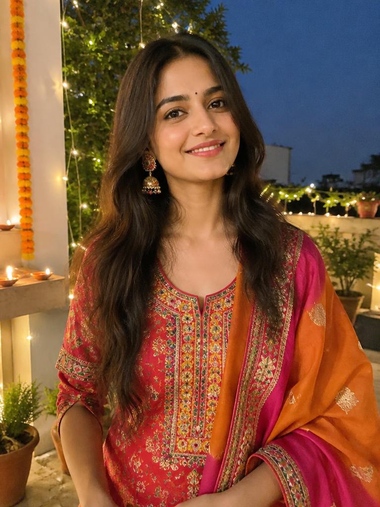 Realistic AI influencer — Festive Ethnic Look